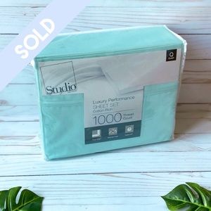 NIB Queen 1000 ThreadCount Sheet Set “Aqua Breeze”